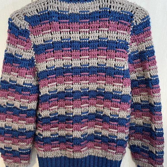 Vintage Shapely Knits‎ Novelty Striped Cardigan Heavy Knit Sweater Womens Small - Picture 6 of 6